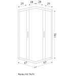 KERRA - Sprchovací kút Malibu SQ 70x70 (bez vaničky) 5907548123466