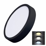 Solight WD174-B LED mini panel CCT čierna / prisadený / 24W / 1800lm / 3000K / 4000K / 6000K / okrúhly (8592718033453)