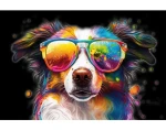 Obraz na plátne Farebný pes, 90x60 cm%