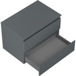 MEXEN/S - Rivel kúpeľňová skrinka pod umývadlo 70 cm s doskou, 2 zásuvky, reliéf, grafit mat 91A20-07047-2-BFFC66