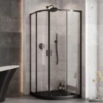 BESCO - Set kút ZARYA BLACK + vanička AXIM STONE EFFECT - FARBA rámu - Čierna, Rozmer A - 80 cm, Rozmer B - 80 cm, Výplň - Číre bezpečnostné sklo - 5 mm BCZBAXS80190