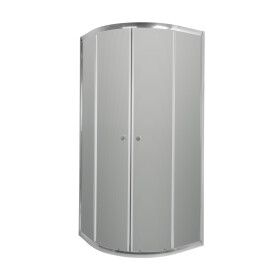 INVENA - Sprchovací kút štvrťkruh VITORIA 90 x 90, chróm profil, sklo grafitové AK-49-197-O