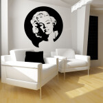 Veselá Stena Samolepka Portrét Marilyn Monroe Farba: hnědá, Veľkosť: 60 x 64 cm
