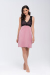 Dámska nočná košeľa Larisa Powder Pink with Black - Babella L Pudr růžová / černá