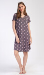 Dámska nočná košeľa s krátkym rukávom Polka dots hnědá XXL
