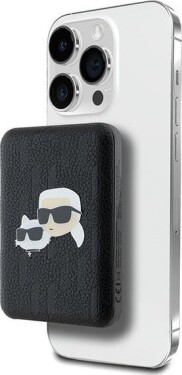 Karl Lagerfeld Karl Lagerfeld Powerbank indukcyjny KLPB5FPGKSKCHK 15W 5000mAh Čierny/black Karl&Choupette Head Pin MagSafe