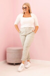 Dámske dekontaminačné nohavice s viskózou a elastickým materiálom v nadmernej veľkosti Light Khaki UNI