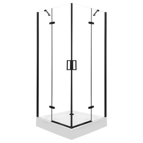 KERRA - Sprchovací kút Flow s vaničkou 80 (čierny) 5907548118479