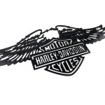 Veselá Stena Drevená nástenná dekorácia Harley Davidson orol čierny