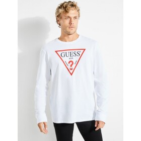 GUESS top Classic Logo Long-sleeve Tee biely XL Biela