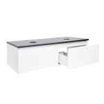 Kúpeľňová skrinka s kamennou krycou doskou SAT B-WAY 119x30x45 cm biela lesk BWAY120WTK BWAY120WTK