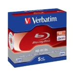 Verbatim Blue-Ray BD-RE / 50 GB / 2x / DualLayer / 5ks jewel case (43760)