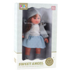 Mamido Bábika Sweet Angel v modrých šatách s doplnkami 36 cm