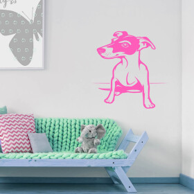 Veselá Stena Samolepka Pes Jack Russell Terrier Farba: růžová, Veľkosť: 100 x 75 cm