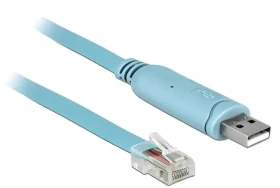 DeLock USB 2.0 Typ-A RS-232 RJ45 modrá / Konzolový kábel / 2 m / FTDI FT232RL (64185)