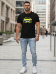 Pánske tričko s potlačou auta čierne FashionStreet NX5015R XL