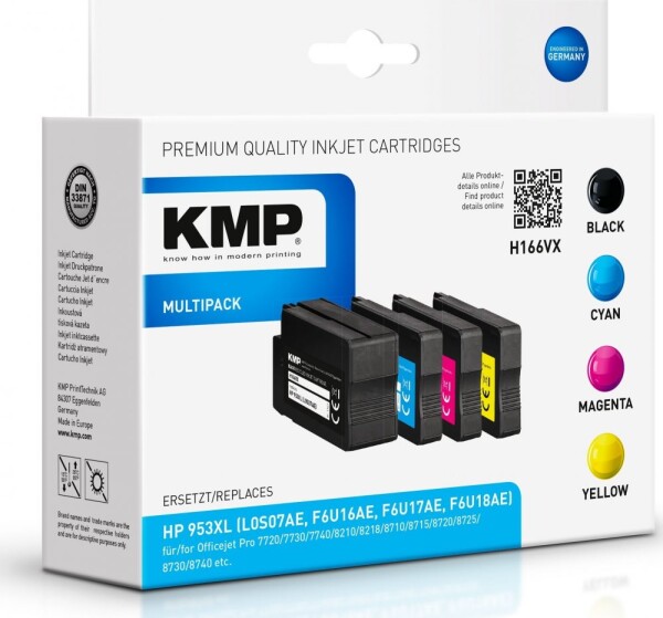 KMP KMP H166VX Multipack BK/C/M/Y compatible with HP 953 XL