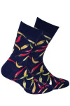 Vzorované pánske ponožky PERFECT MAN-CASUAL BLACK G95 39-41
