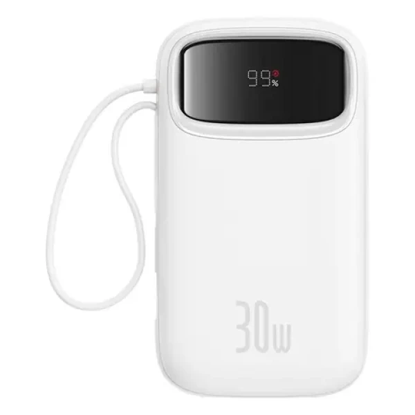 Baseus Qpow2 20000mAh 30W s káblom USB-C biela / Powerbanka / 3xUSB-C / 1xUSB-A (P10055009213-00)
