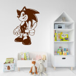 Veselá Stena Samolepka Postava Ježko Sonic Farba: bílá, Veľkosť: 60 x 41 cm