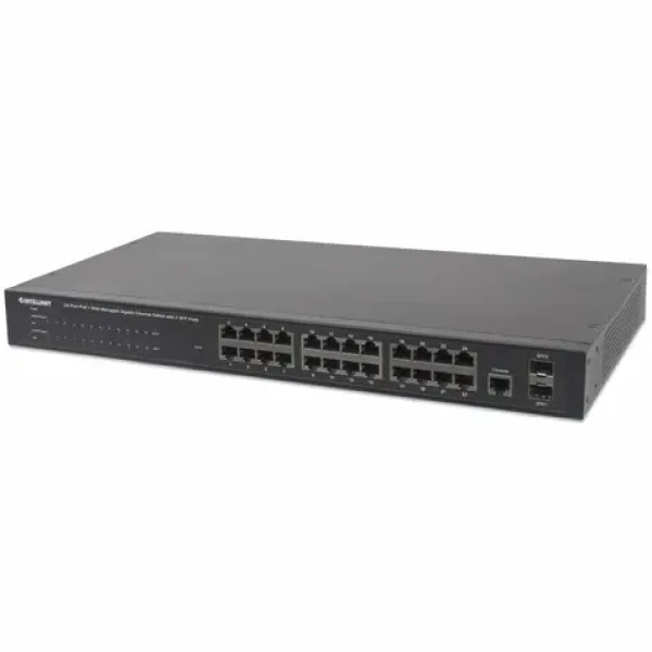 Intellinet Switch 24x GE Web-Managed PoE+ / Switch / 24- Port / 1000 Mbps / 2x SFP / 24x PoE+ / 19" (560559)