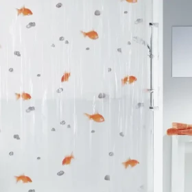Spirella GOLDFISH sprchový záves motív rybičiek / PEVA / 180 x 200 cm (7610583000972)