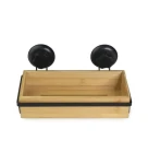 Compactor Bestlock SPA Bamboo čierna / Bambusová polička na kúpeľňové doplnky na stenu s prísavkou (RAN10211)