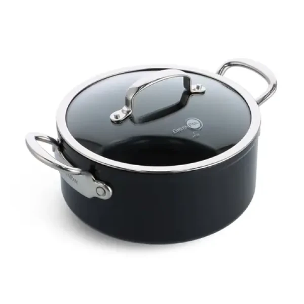 GreenPan Hrniec s nepriľnavým keramickým povrchom s pokrievkou Barcelona Pro 24 cm čierna (CC005334-001)