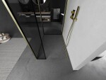 MEXEN/S - Kyoto Sprchová zástena WALK-IN 110 x 100 x 40, čierny vzor, zlatá kartáčovaná 800-110-100-221-55-70-040