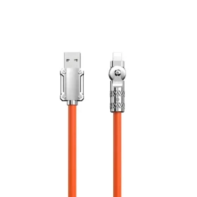 Dudao Dátový kábel L24AL / USB-A / Lightning uhlový kábel s otočením o 180 ° 30W / 1 m / oranžová (149816)