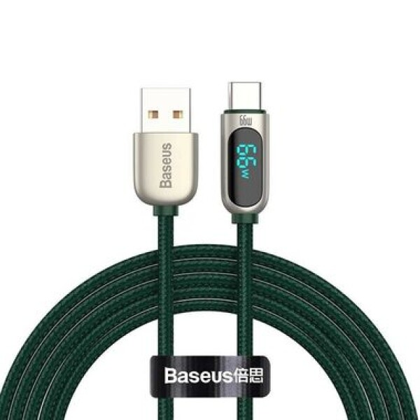 Baseus CASX020006 Kábel USB-A (M) - USB-C (M) 1 m zelená / 66W (CASX020006)