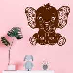 Veselá Stena Samolepka Roztomilý sloník Farba: žlutá, Veľkosť: 40 x 38 cm