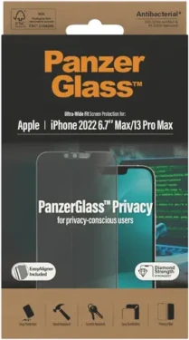 PanzerGlass UWF Privacy AB Tvrdené sklo s aplikátorom pre Apple iPhone 14 PLUS/13 Pro Max čierna (5711724127854)