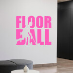 Veselá Stena Samolepka Nápis Floorball Farba: bílá, Veľkosť: 60 x 49 cm