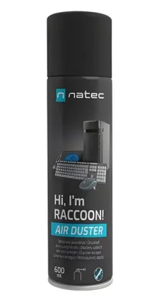 Natec Raccoon NSC-1763 / Stlačený vzduch / 600 ml / Pre PC a elektroniku (NSC-1763)