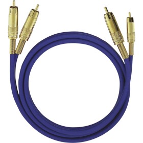 Cinch audio prepojovací kábel [2x cinch zástrčka - 2x cinch zástrčka] 5.00 m modrá pozlátené kontakty Oehlbach NF 1 Master; 2038