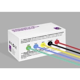 TRU COMPONENTS TC-14085016 Silikónová licna, 1.27 mm², červená, čierna, žltá, modrá, zelená, 1 sada; TC-14085016