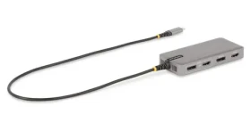 StarTech 117B-USBC-MULTIPORT sivá / USB-C dokovacia stanica pre tri monitory / 2x HDMI / 2x DisplayPort / Ethernet (117B-USBC-MULTIPORT)