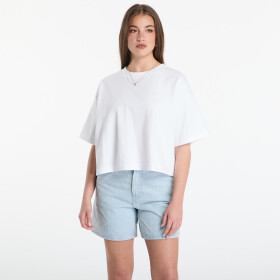 Tričko Calvin Klein Jeans Ss Cropped Boxy Satin Floral Tee Bright White XS