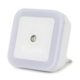Entac Nočné svetlo hranaté biele, studená biela / Nočné LED svetlo / senzor súmraku / 0,5 W / 25 lm / 6400 K (ENL-CS-0.5W-DS)