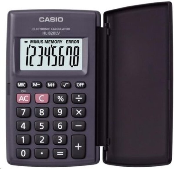 CASIO HL 820LV BK čierna / vrecková kalkulačka / osemmiestna (HL 820LV BK)