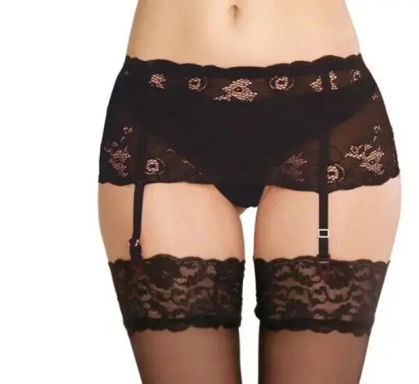 Dámsky podväzkový pás Babette 945 Black - DeLafense 4XL černá