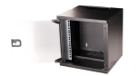 Equip ECO 300x300 čierna / Nástenný rozvádzač 10" / 6U / sklenené dvere / hĺbka 300 mm (EWM-06-3030-B)