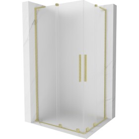 MEXEN/S - Velar L Duo sprchovací kút, posuvné dvere 90 x 80, dekor, zlato kartáčovaná 871-090-080-02-33-55