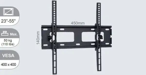 VivoLink Medium Wall Mount w/Tilt čierna / nástenný držiak pre monitor / 400x400 mm / 23 "-55" / až do 50 kg (VLMW2355T)