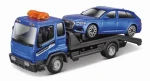 Bburago STREET FIRE Odťahové vozidlo Flatbed Tow Truck + Audi A6 Avant 1:43