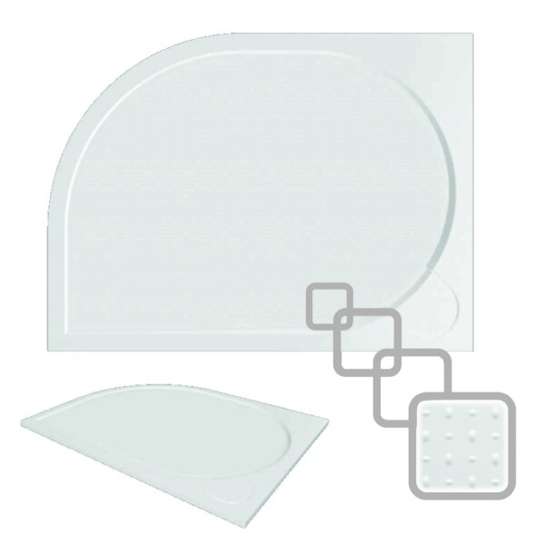 OLSEN SPA - Asymetrická štvrťkruhová mramorová sprchová vanička Laka R550 - Rozmer A - 120, Rozmer B - 90, Spôsob prevedenia - Pravé VANKCCTVRT1290P