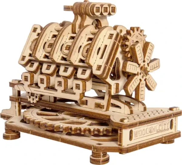 Wooden City 3D Drevené puzzle Motor V8