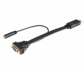 Akasa AK-CBHD18-20BK / adaptér HDMI na VGA s audio káblom / FullHD / 60Hz / 3.5mm jack (AK-CBHD18-20BK)