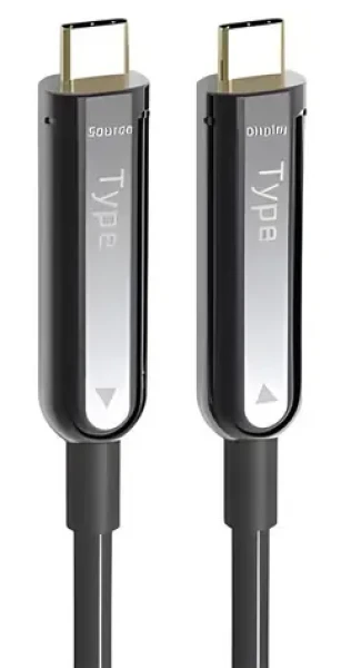 PremiumCord USB-C optický AOC kábel 20 m / Kábel USB-C / Optický fiber / 4K 60Hz (8592220027551)